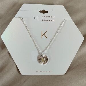 LC Lauren Conrad Silver-Tone 'K' Sunburst Pendant Necklace